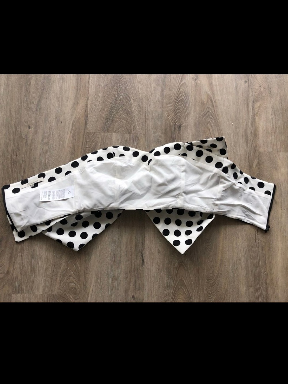 Black White Polka Dot Two Piece Set | Strapless Bow Top & Mini Skirt | Size S - Picture 6 of 10